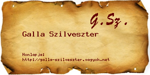 Galla Szilveszter névjegykártya